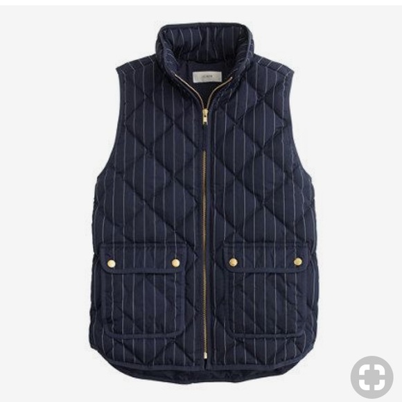 J.Crew Navy pinstriped Excursion quilted vest - Picture 4 of 12